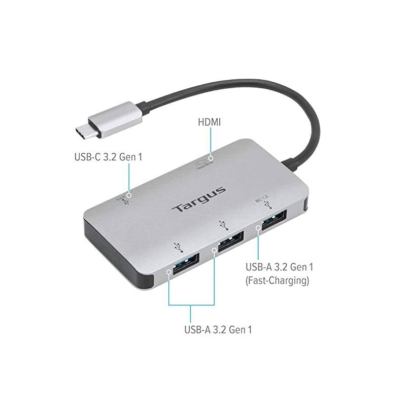 USB-C Multi-Port Single Video 4K HDMI Adapter with 100W PD Pass-Thru, Gray (ACA958USZ)