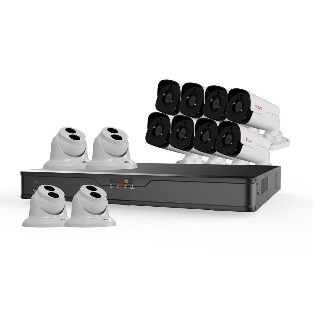 Revo America RU162T4GB8G-4T Ultra HD 16 Channel 4TB NVR Surveillance System with 12 x 4 Megapixel Cameras