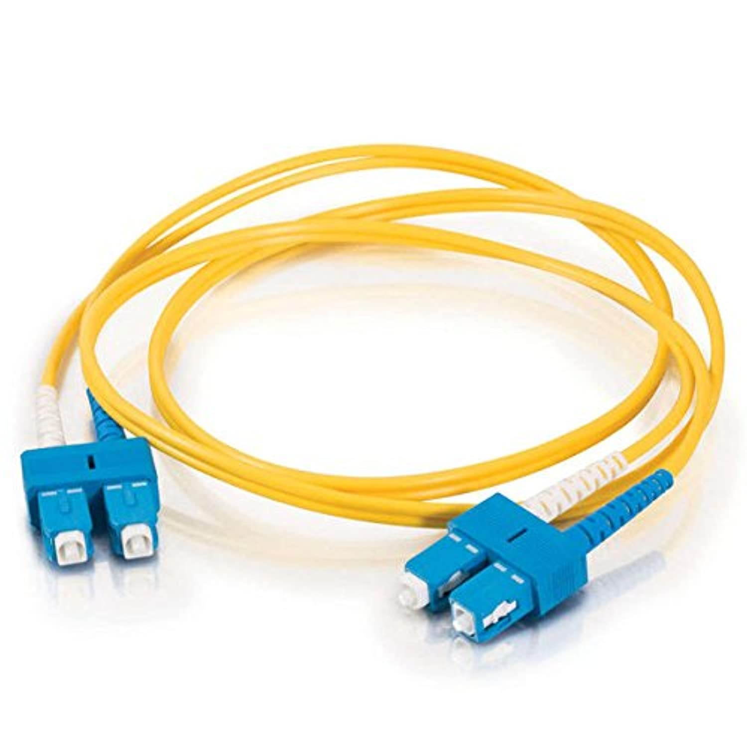 C2G 12505 OS2 Fiber Optic Cable - SC-SC 9/125 Duplex Single-Mode PVC Fiber Cable, Yellow (9.8 Feet, 3 Meters)