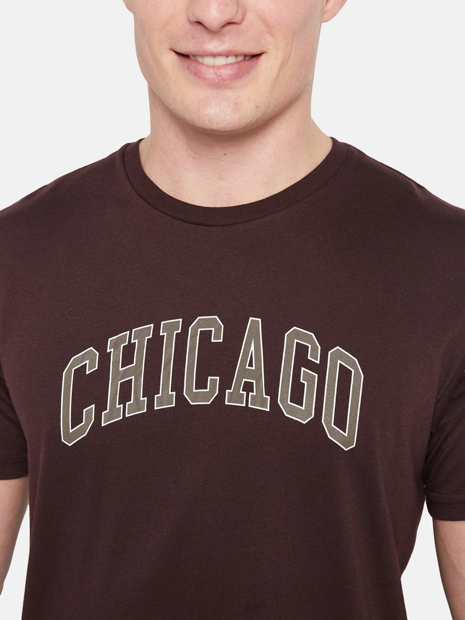 Octave Wine Regular Fit Graphic Print Crew T-Shirt