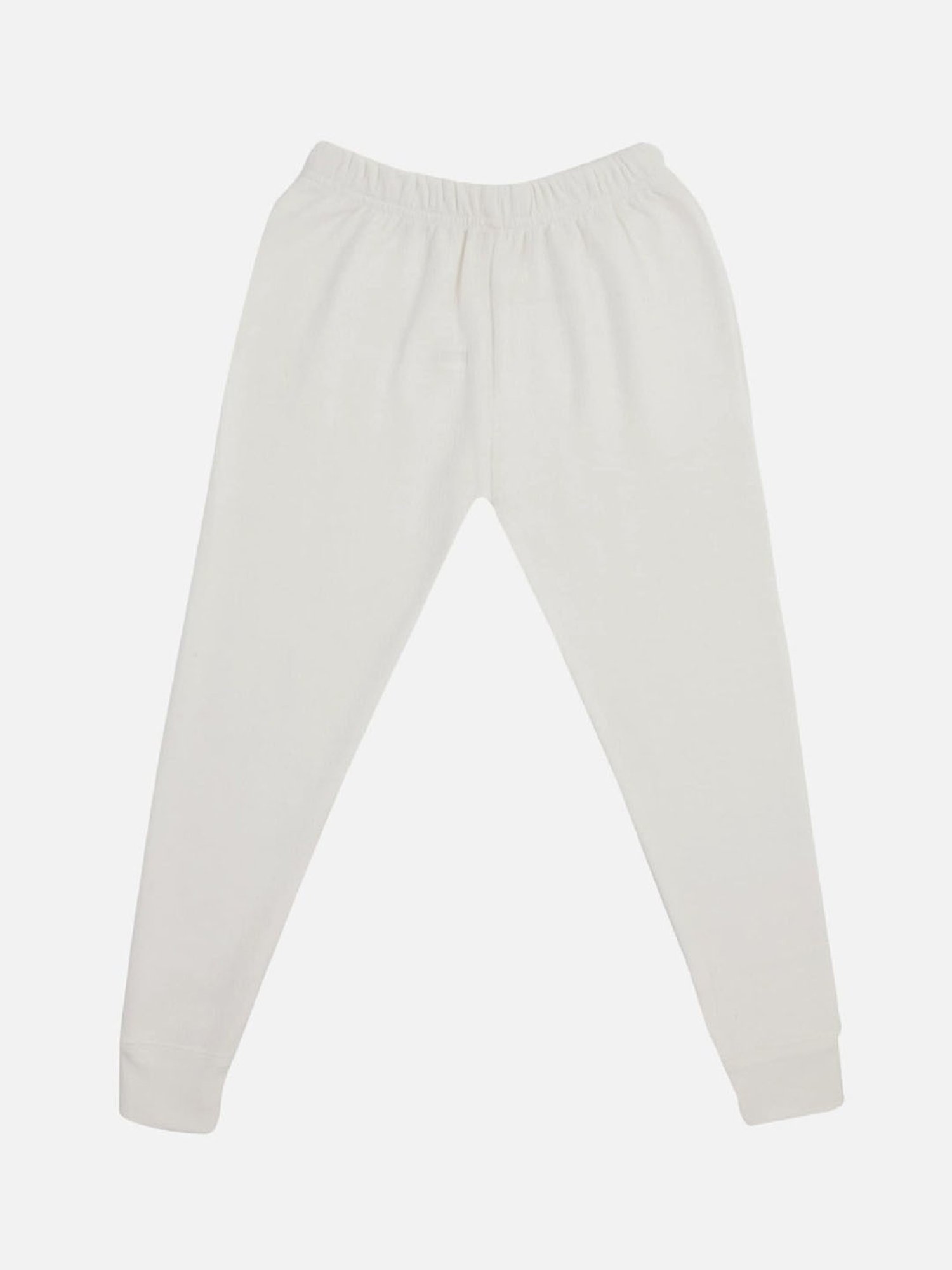Dyca Kids Off White Solid Full Sleeves T-Shirt with Pants