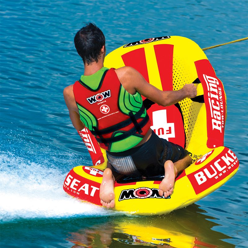 WOW Watersports 14-1090 Bucket Seat Single Person Racing Towable Tube with Handles, Yellow