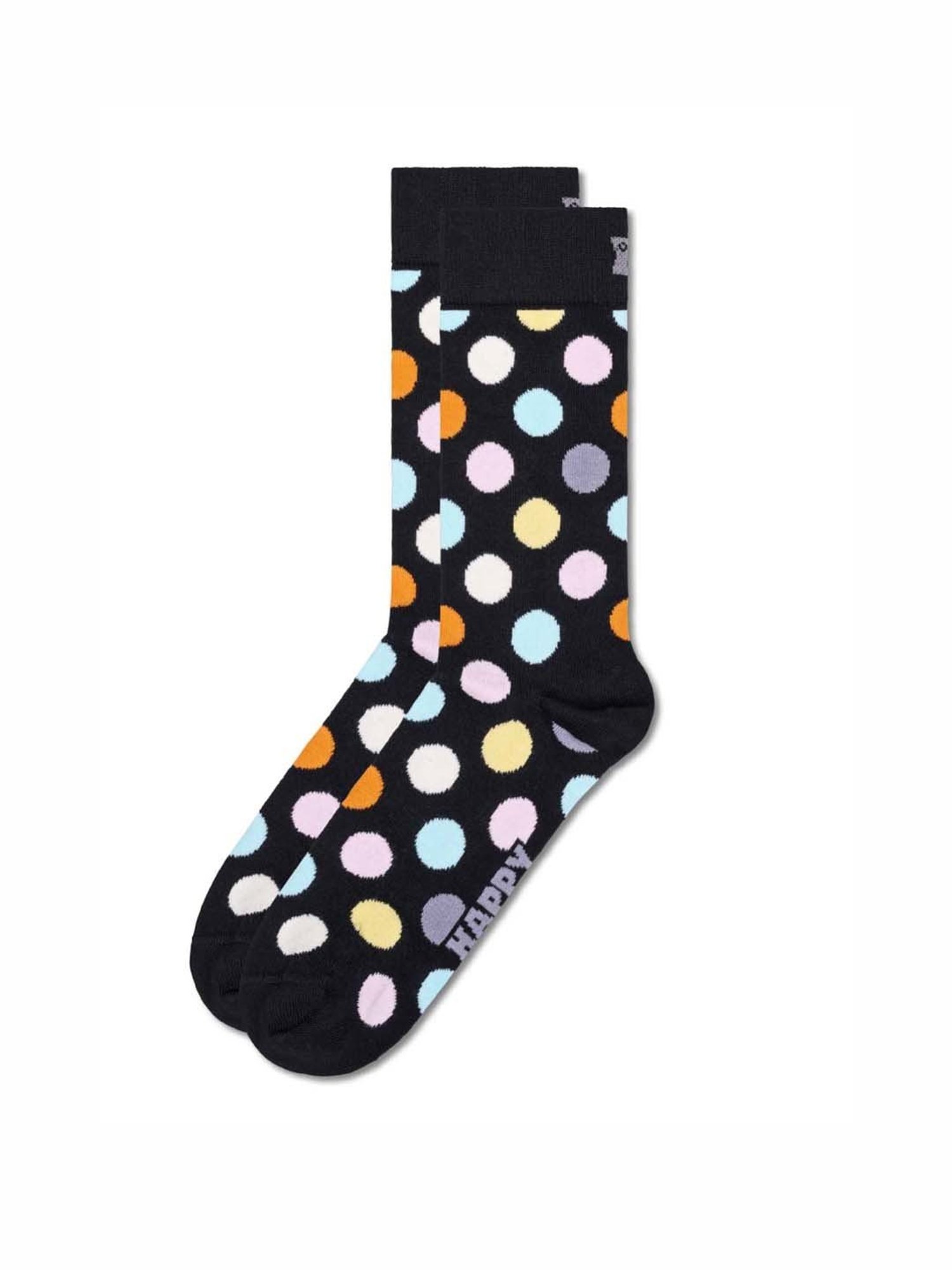 Happy Socks Classic Big Dot Black Cotton Printed Socks (41-46)