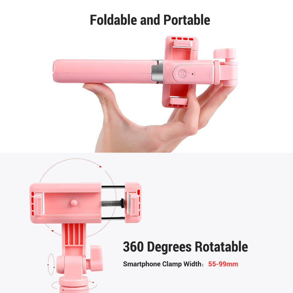 Selfie Tripod Stand and Phone Holder Multifunctional Cellphone Selfie Rod Extendable Smartphone Tripod with BT Wireless Remote Shutter Compatible with iPhone Samsung Huawei Phones Aluminum Alloy Green