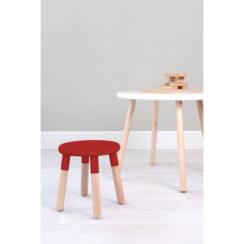 Set of 2 Peewee Wood Veneer Kids' Chairs Maple/Red - Nico & Yeye