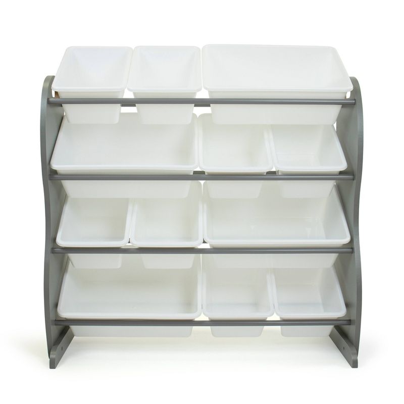 Inspire Contour Toy Storage Organizer with 12 Storage Bins Gray/White - Humble Crew