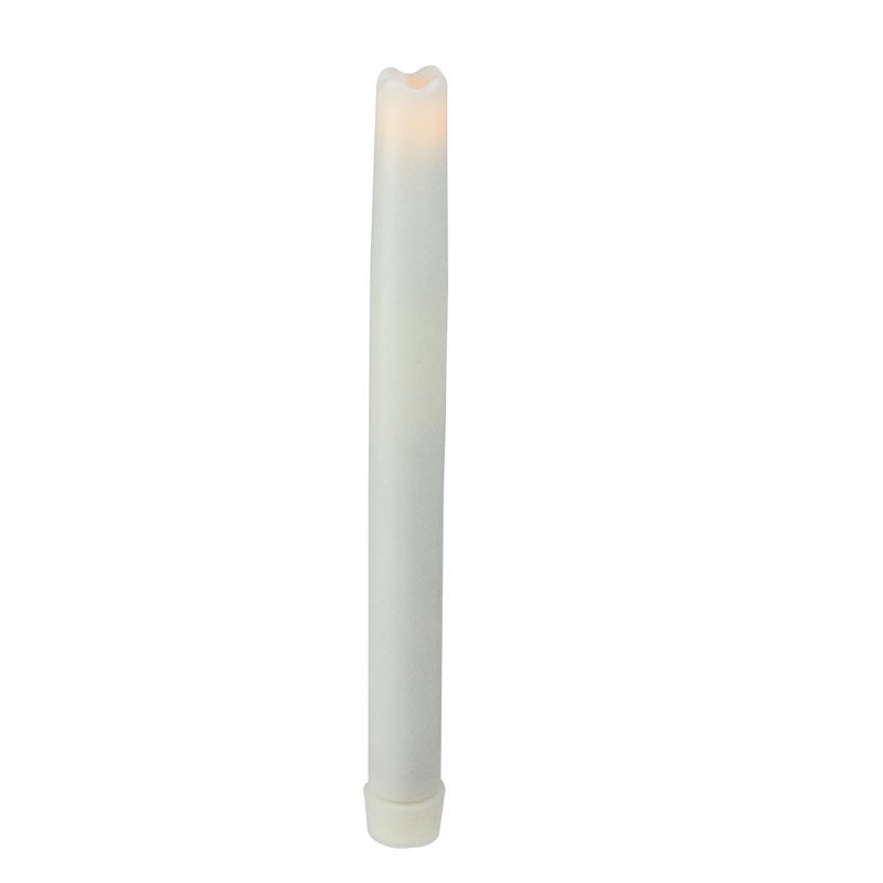 Melrose 9" Prelit LED Battery Operated Flameless Wax Taper Candle - White