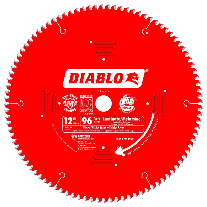 Diablo D1296L 12 in. 96 Tooth Laminate/Melamine Saw Blade