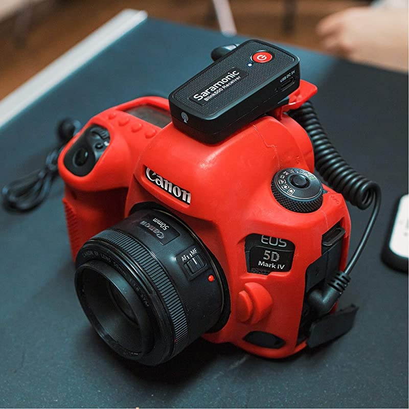 2.4GHz Wireless Microphone System Two Transmitters for Camera Smartphone,  Ultracompact Dual-channel Mic for DSLR, Mirrorless, Video Cameras, Mobile Devices Youtube Facebook Live (TRS & TRRS)