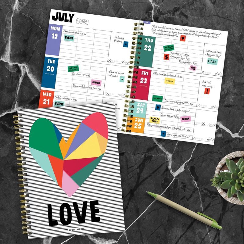 2021-22 Academic Planner 8"x6" Loving Stripes Daily/Weekly/Monthly - The Time Factory