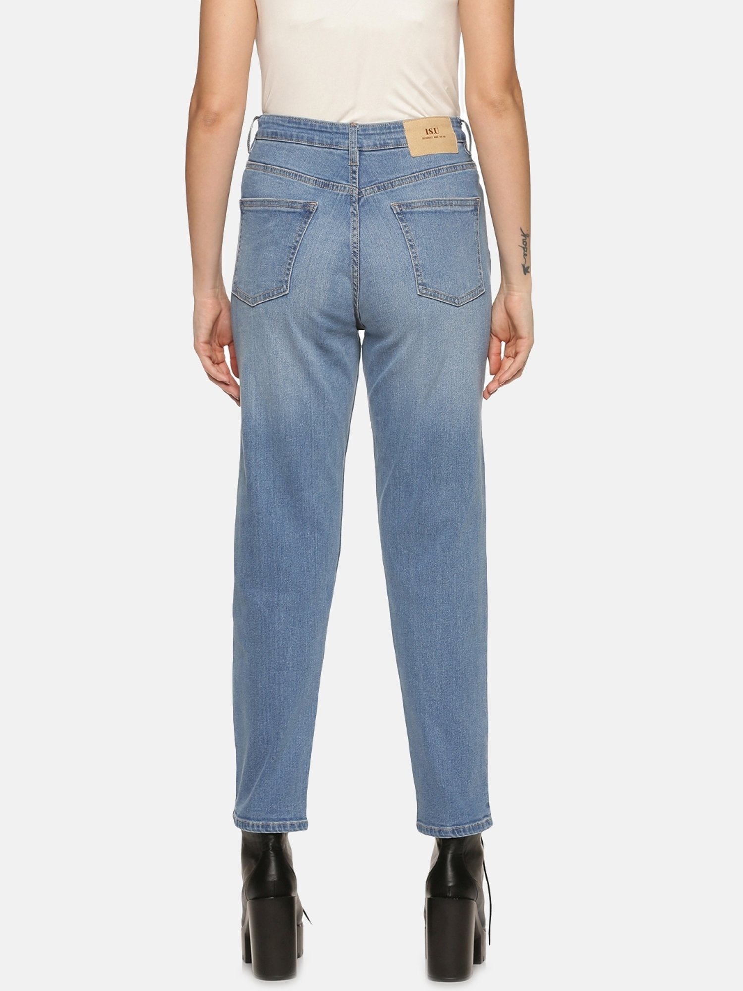 ISU Blue Cotton High Rise Jeans