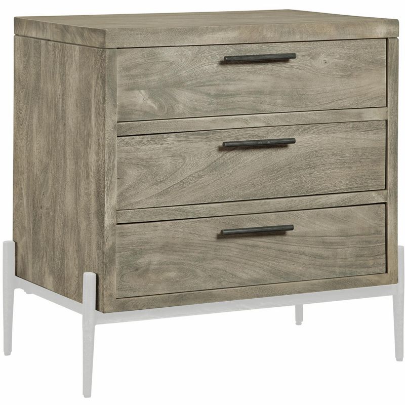 Hekman 24963T Three Drawer Night Stand Bedford Gray
