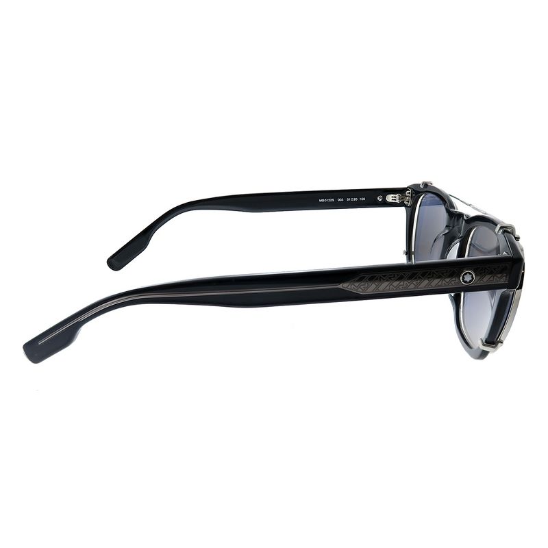 MontBlanc MB 0122S 003 Unisex Rectangle Sunglasses Black 51mm