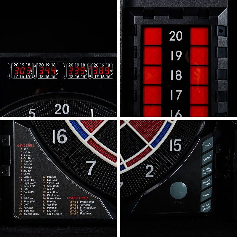 MD Sports New Haven Electronic Dartboard with Cabinet