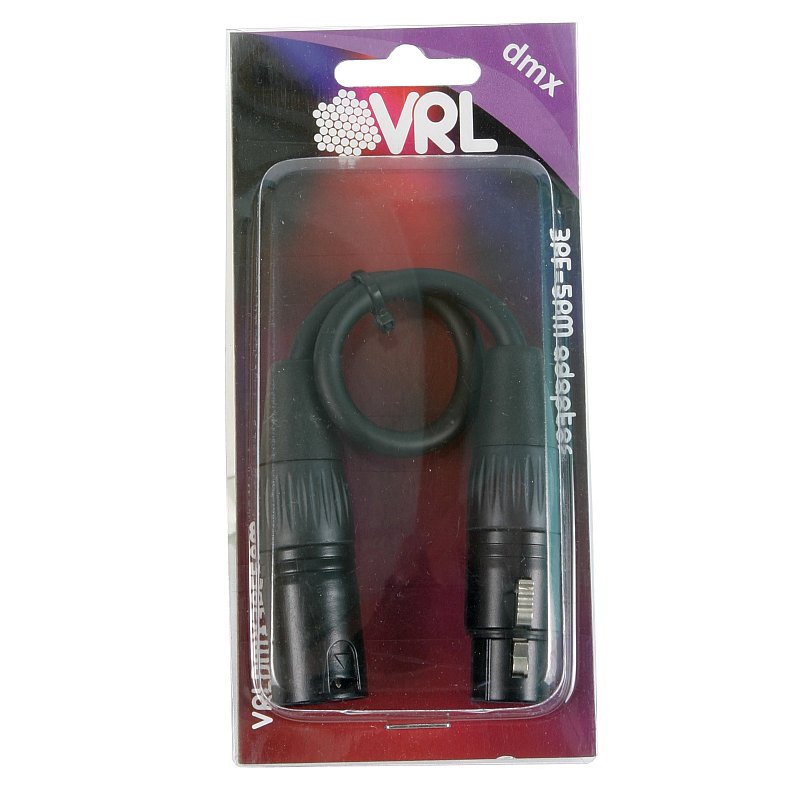 VRL VRLDMX3PF5PM 3 Pin Female To 5 Pin Male DMX Adapter