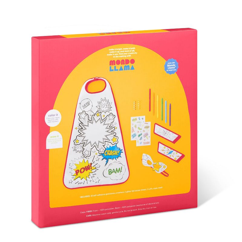Color-Your-Own Superhero Cape & Accessories Kit - Mondo Llama™