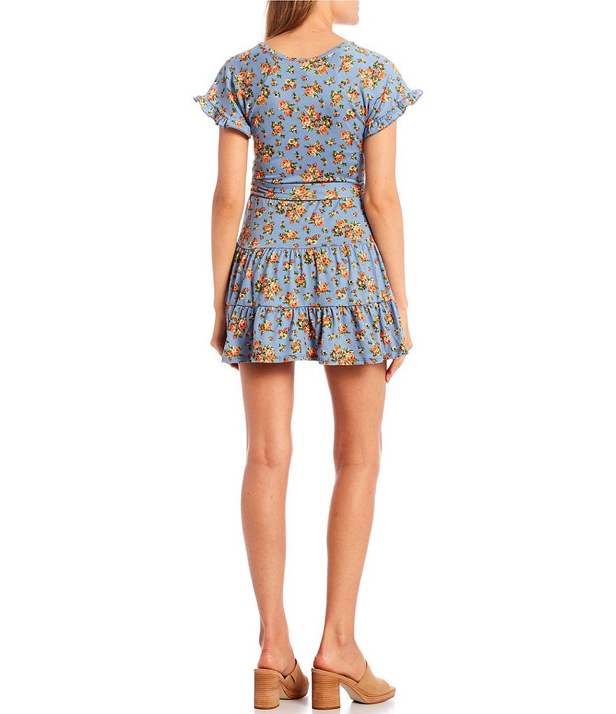 B. Darlin Sleeveless Lurex Striped Tiered Trapeze Dress