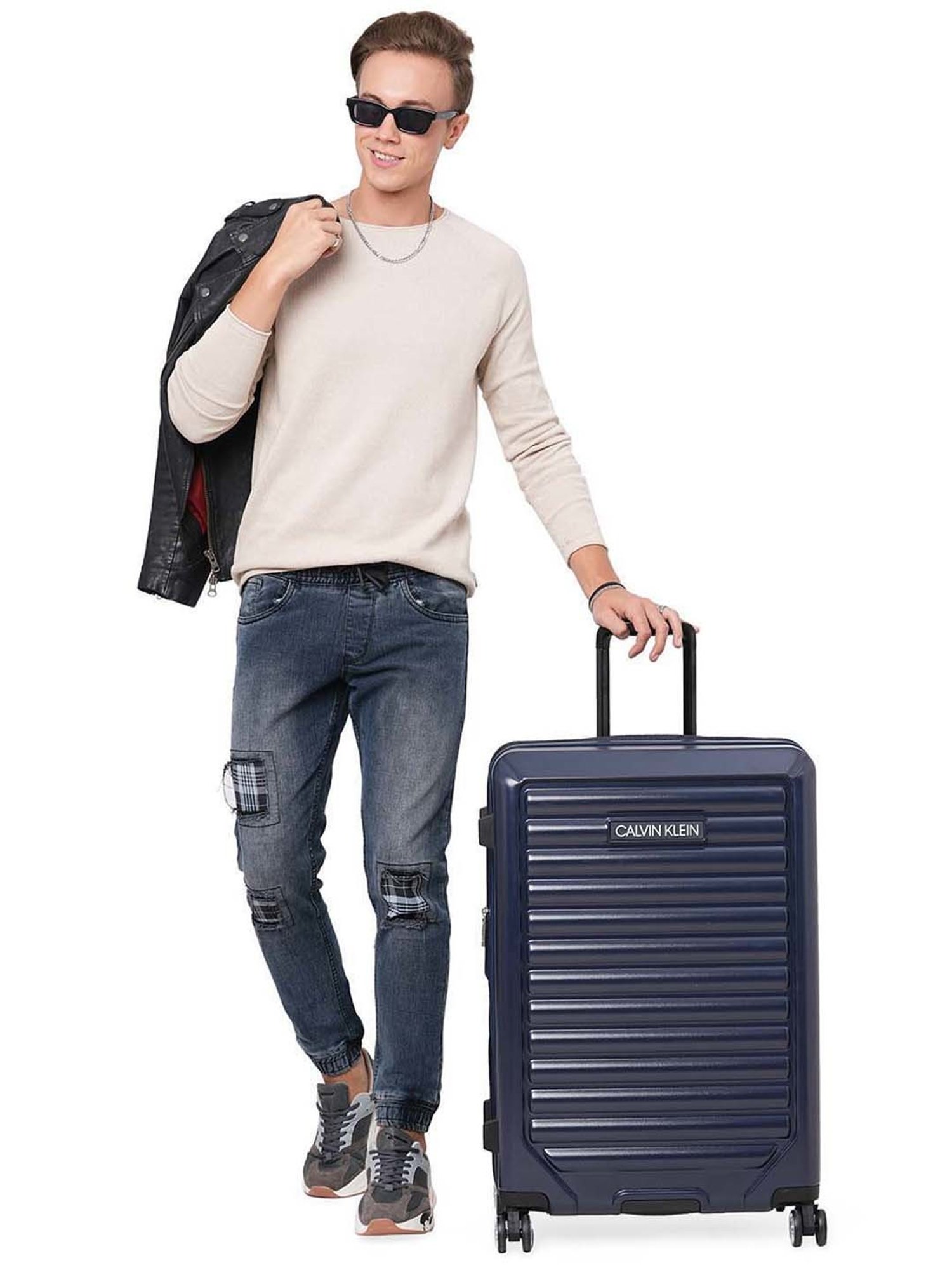 Calvin Klein Odyssey Night Sky ABS Hard Large Trolley - 28 cms