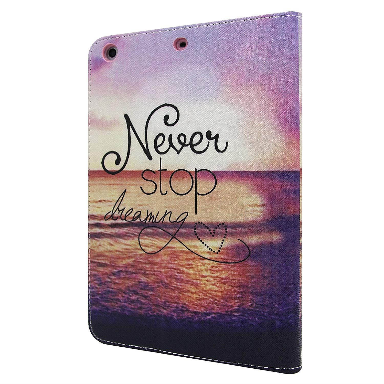 iPad Mini Case, iPad Mini 2/3 Case, Dteck(TM) Cartoon Cute Flip Folio Stand PU Leather Case with Cards Slots Full Body Protective Magnetic Cover for Apple iPad Mini 3 2 1 (01 Never Stop)