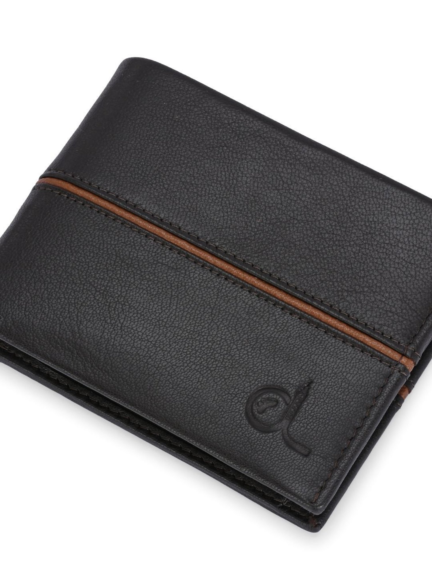 Clog London Black Leather Small Bi-Fold Wallet for Men