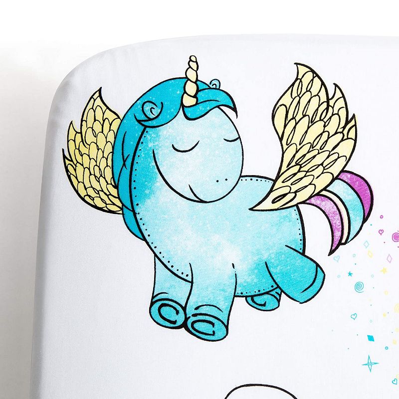 JumpOff Jo Fitted Crib Sheet, Cotton Crib Sheet for Standard Sized Crib Mattresses, Hypoallergenic and Breathable, 28" x 52",  Unicorn Pixie Dust