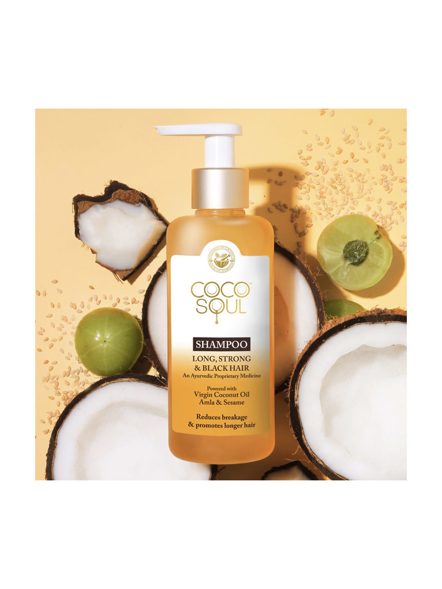 Coco Soul Shampoo for Long, Strong & Black Hair with Ayurvedic Medicine by Parachute Advanced-200 ml