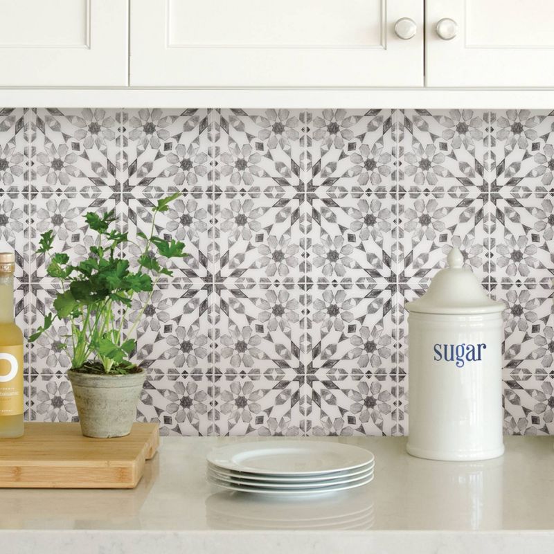 Brewster Catalan Peel & Stick Backsplash Tile Paper Gray