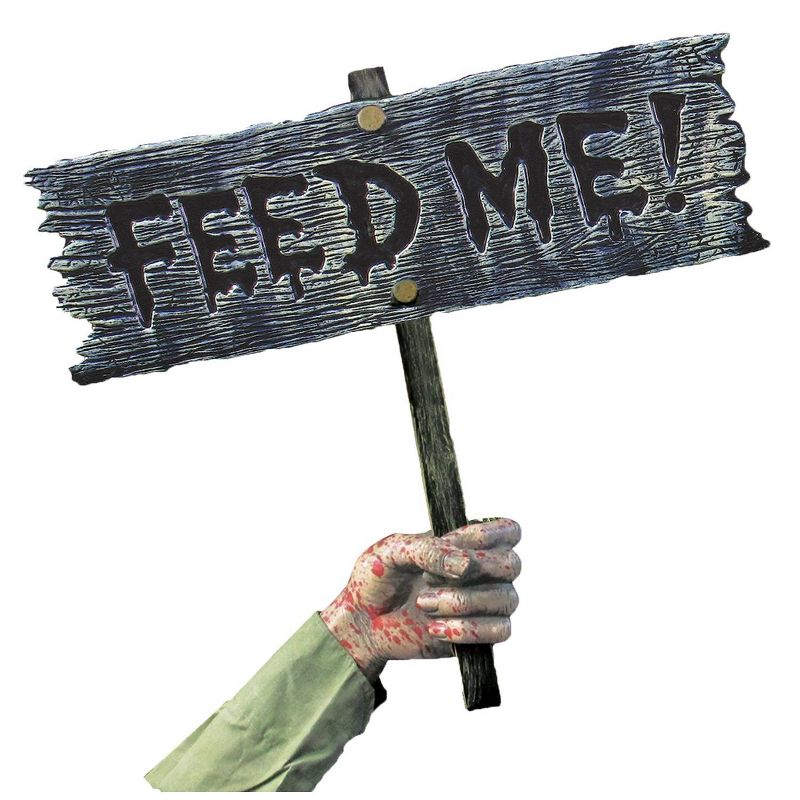 18" Halloween Feed Me Warning Ground Stake Sign