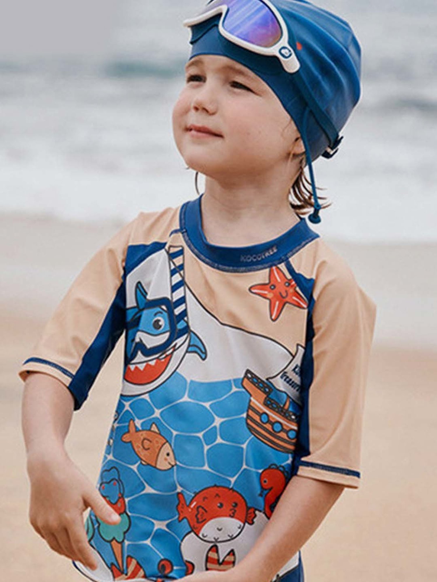 Little Surprise Box Kids Navy & Yellow Printed T-Shirt Set
