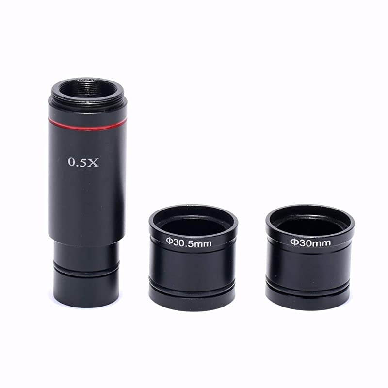 0.5X Reduction Lens Eyepiece Lens 23.2mm Mounting with 30mm 30.5mm Ring Adapter Applicable for Biomicroscope Stereo Microscope