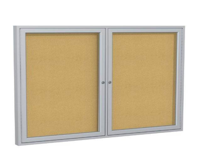 GHENT PA23648K Enclosed Cork Bulletin Board 36x48", 2 Door