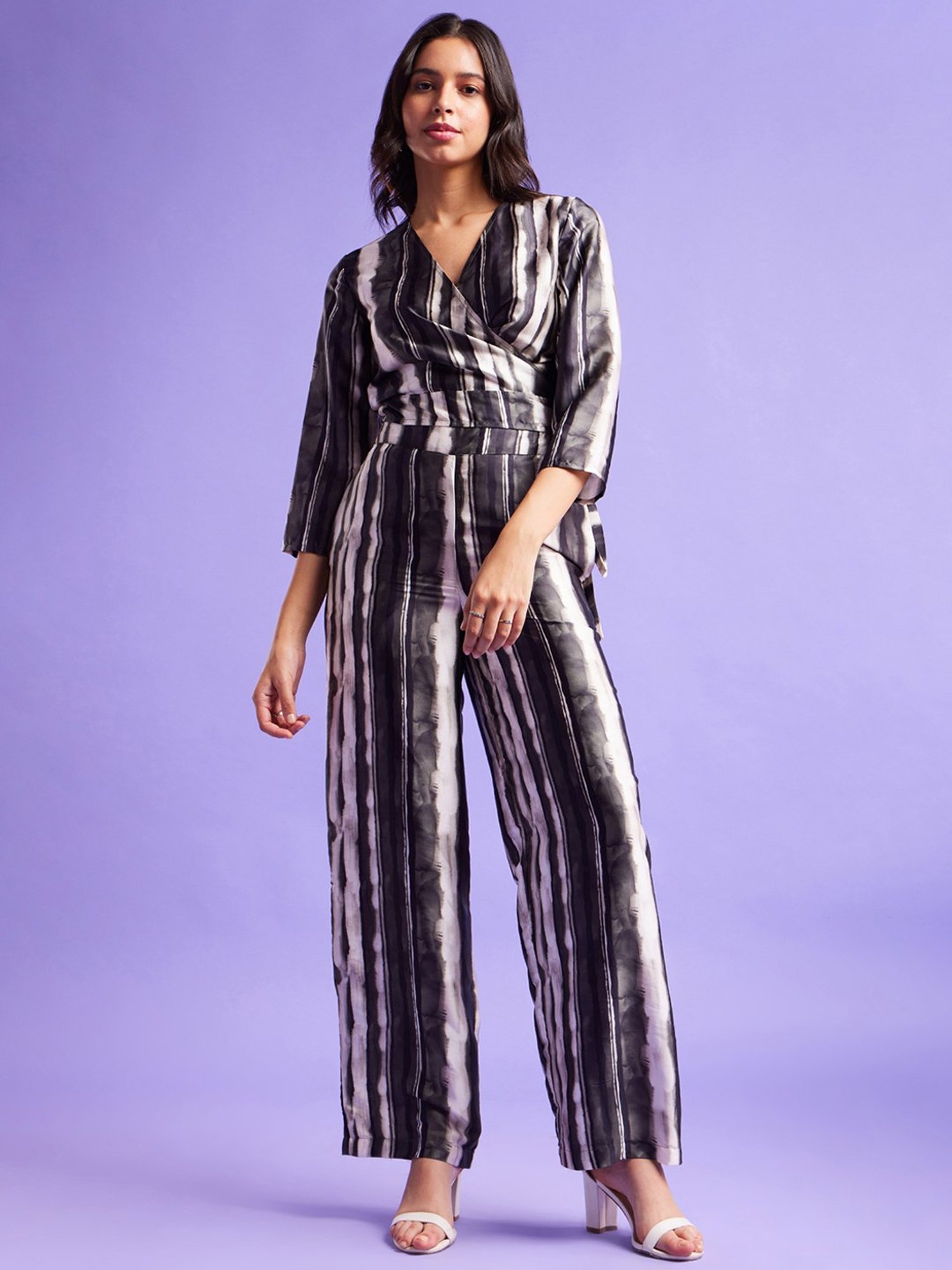 Fablestreet Black & White Printed Top