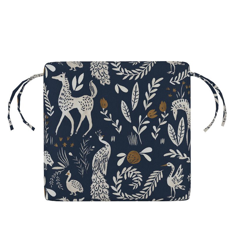 18" x 18" Outdoor Seat Cushion Hatfield Fauna Indigo - Skyline Furniture