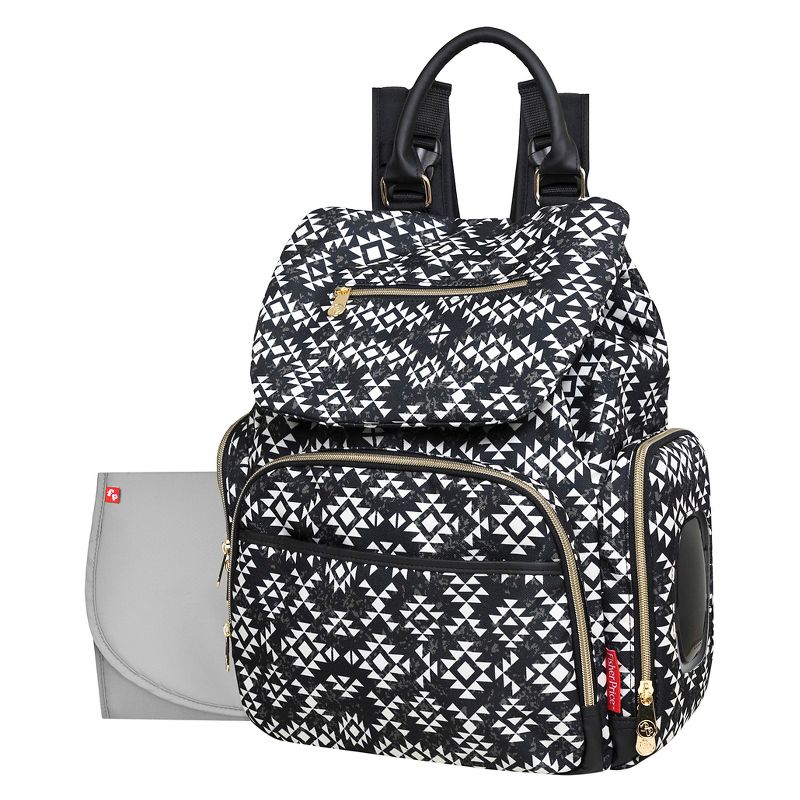 Fisher-Price Shiloh Southwest Diaper Bag Backpack - Black/White