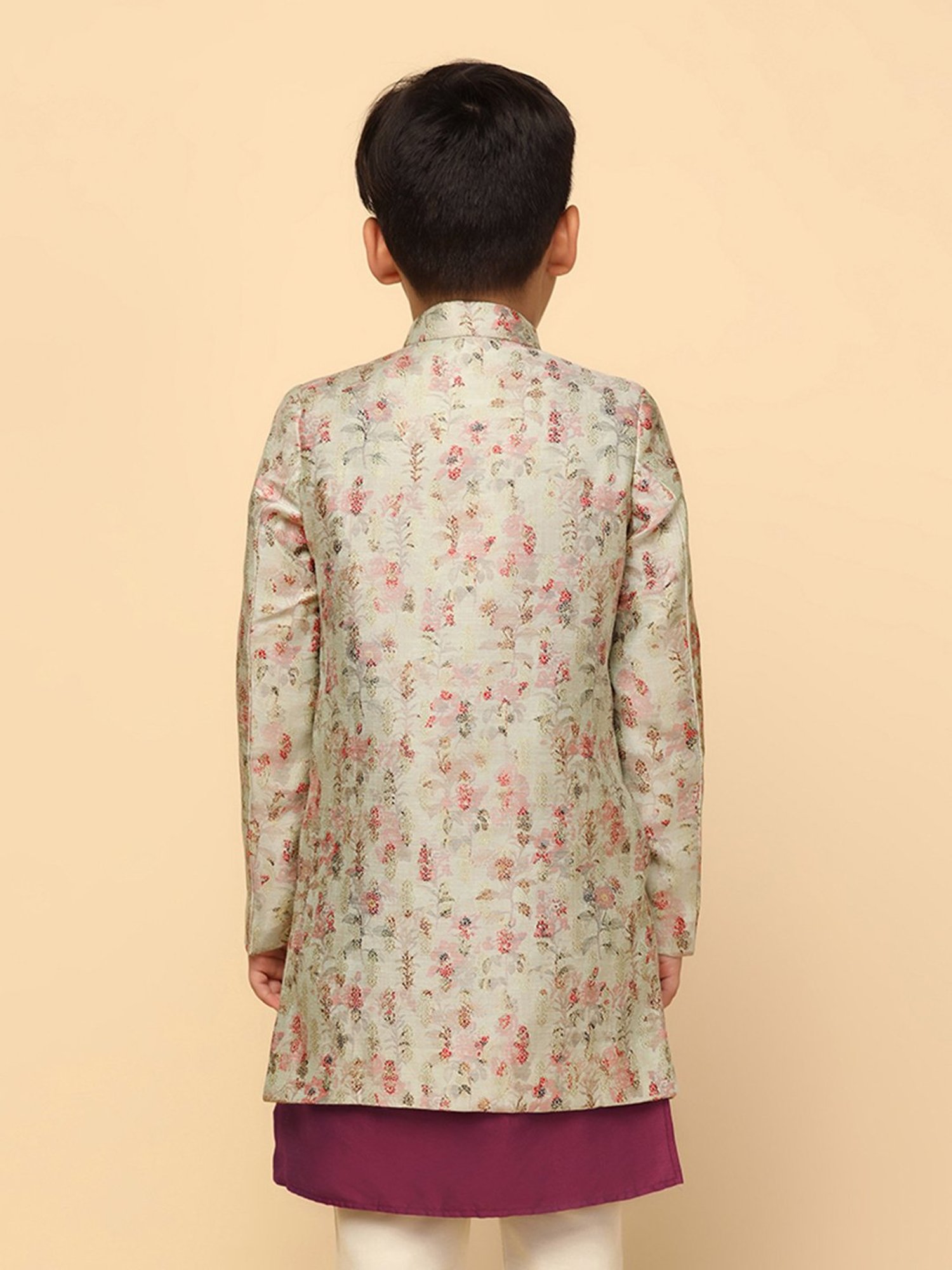 KISAH Boys Multicolor Embroidered Full Sleeves Sherwani
