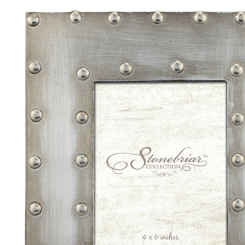 4" x 6" Metal Wrapped Frame with Rivet Detail Gray - Stonebriar Collection