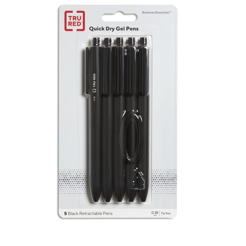 TRU RED Retractable Quick Dry Gel Pen, Extra Fine Point TR56951
