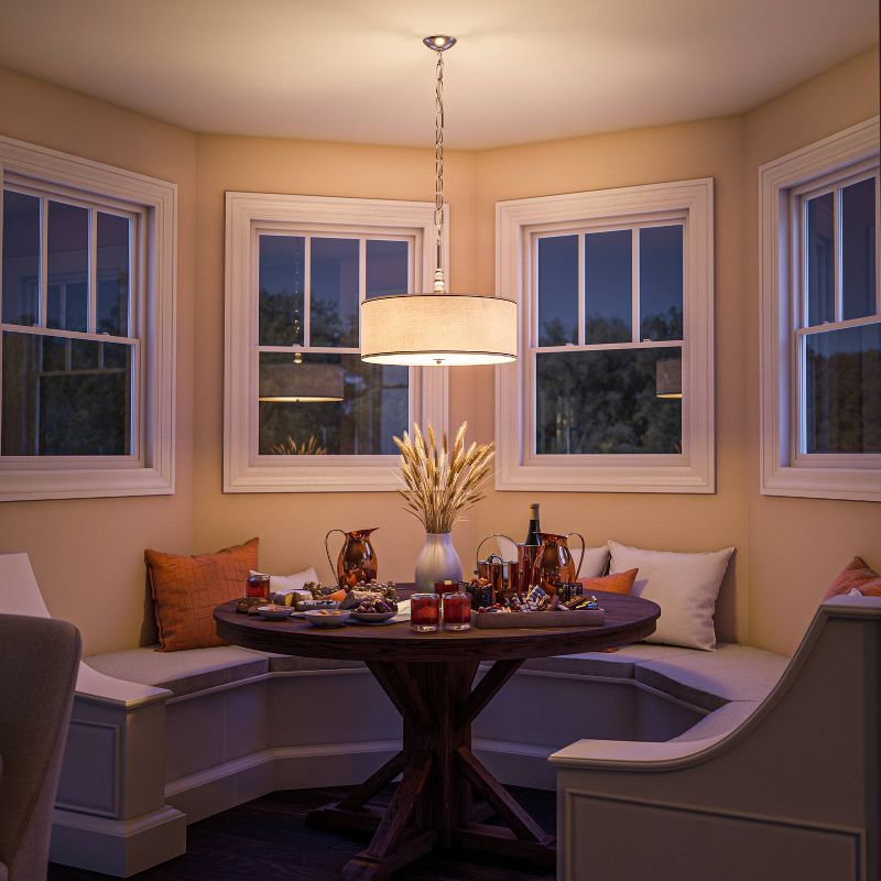 Kenroy Home Brushed Steel Finish Margot 3 Light Pendant