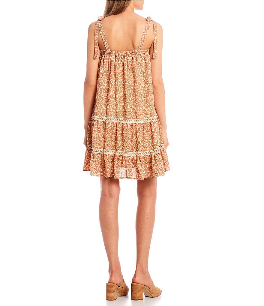 Love & Piece Short-Sleeve Chambray Babydoll Dress