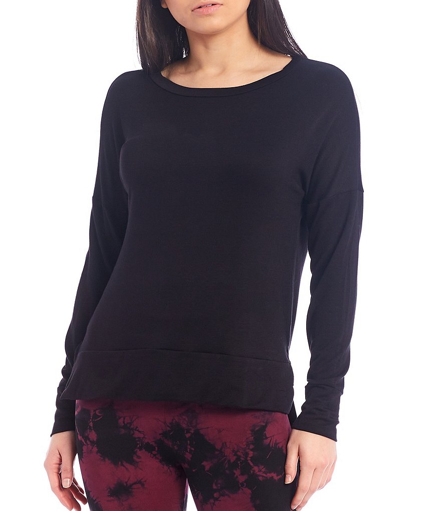 JALA Stela Solid Baby French Terry Round Neck Long Sleeve Lounge Top