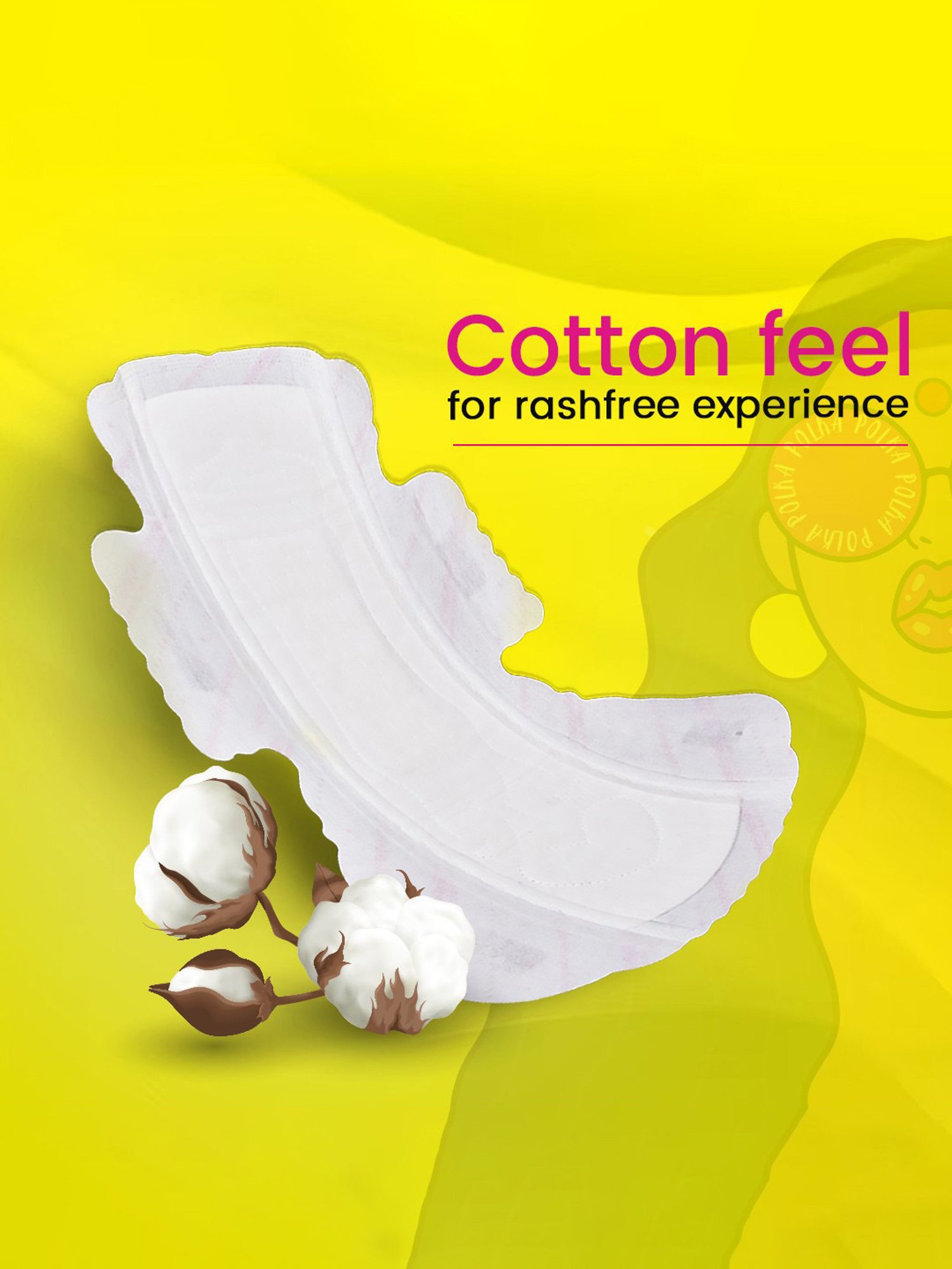 PINQ Polka Premium Cotton Feel Sanitary Pads XL - 40 Pads + 5 Pantliners