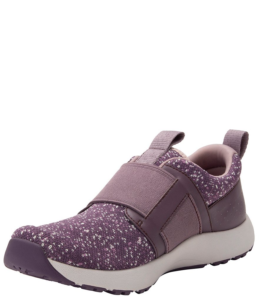 Traq by Alegria Volition Eggplant Rain Dream Fit Knit Pedometer Slip-On Stretch Sneakers