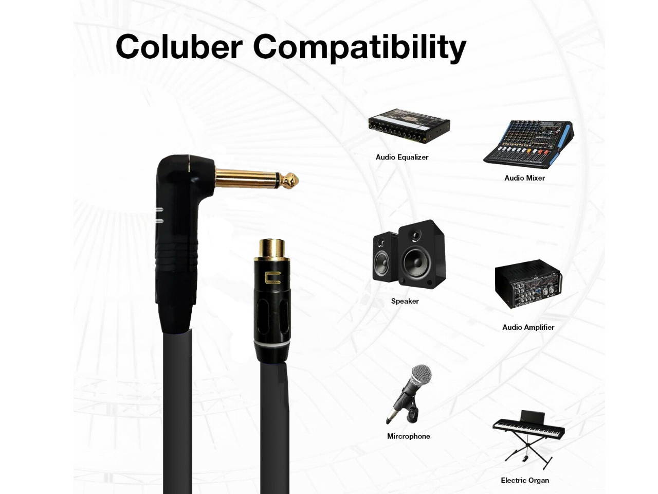 Right Angle 1/4 TS Male - RCA Female Unbalanced Cable - Custom Length Color Cord