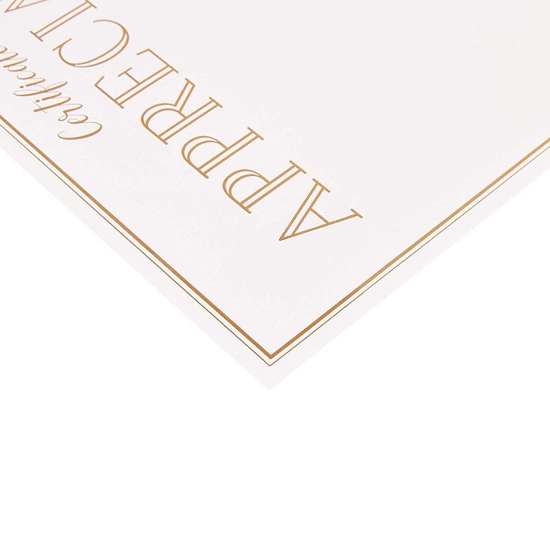 Best Paper Products 48-Pack Gold Foil Certificates of Appreciation Award Paper Sheets, A4 Letter Size 8.5 x 11 in