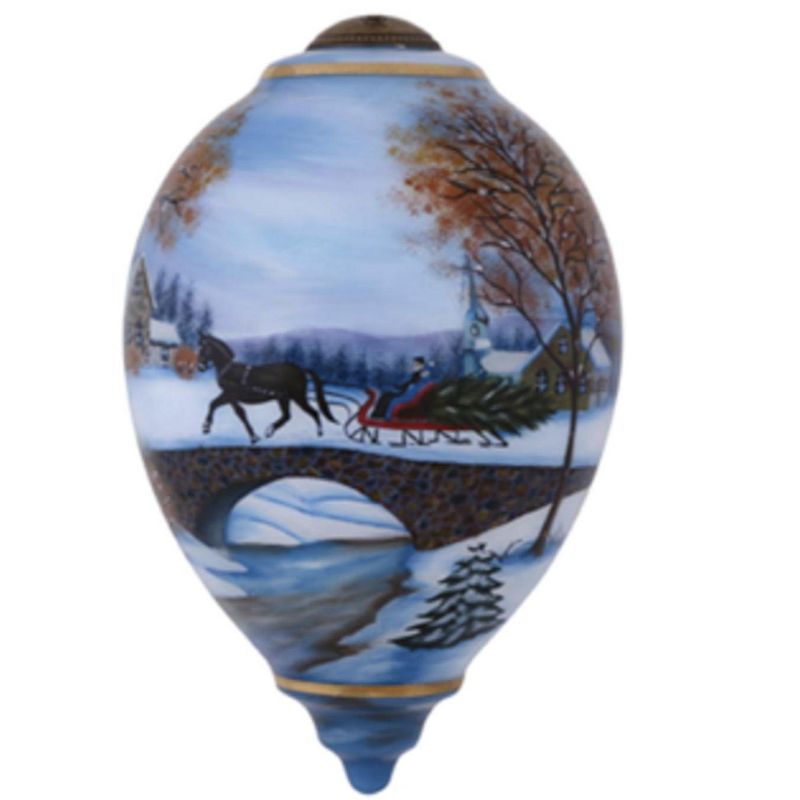 NeQwa 5" Ne'Qwa "This Years Tree" Hand-Painted Glass Christmas Ornament #7141121