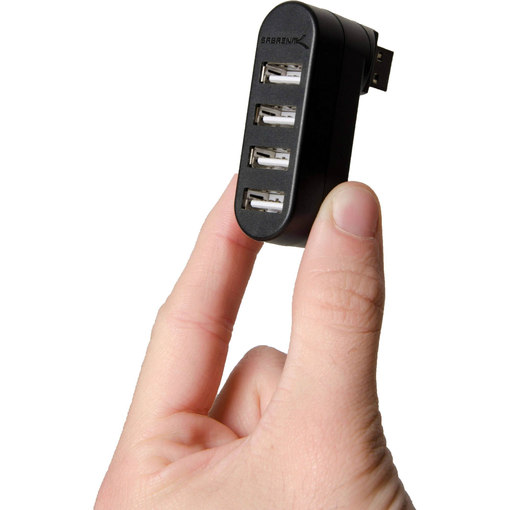Sabrent Premium 4 Port Aluminum Mini USB 2.0 Hub [90&deg;/180&deg; Degree Rotatable] (HB-UMMC)