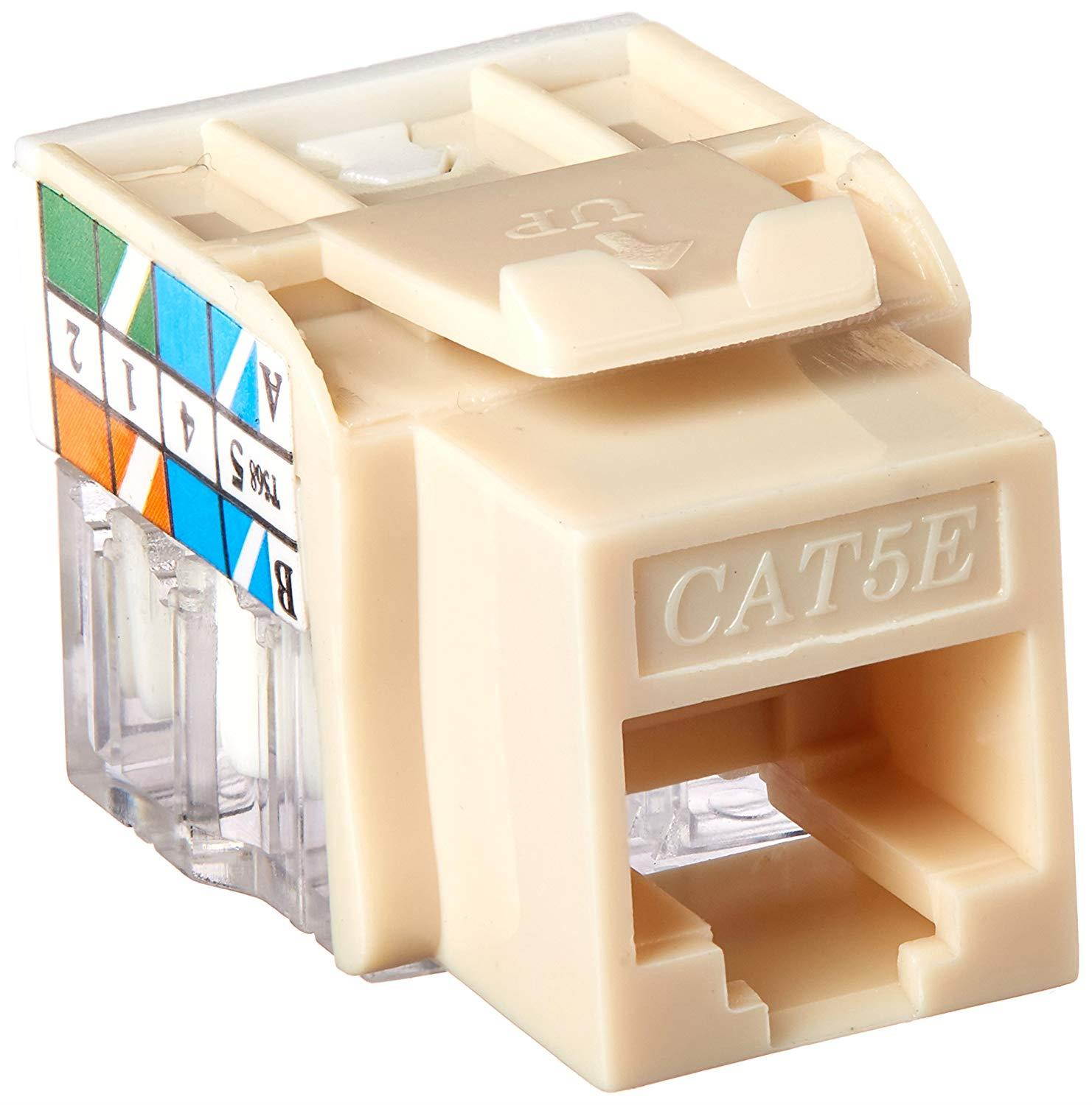 Morris 88028 Cat5E (RJ45) Unshielded Keystone Jack, Almond