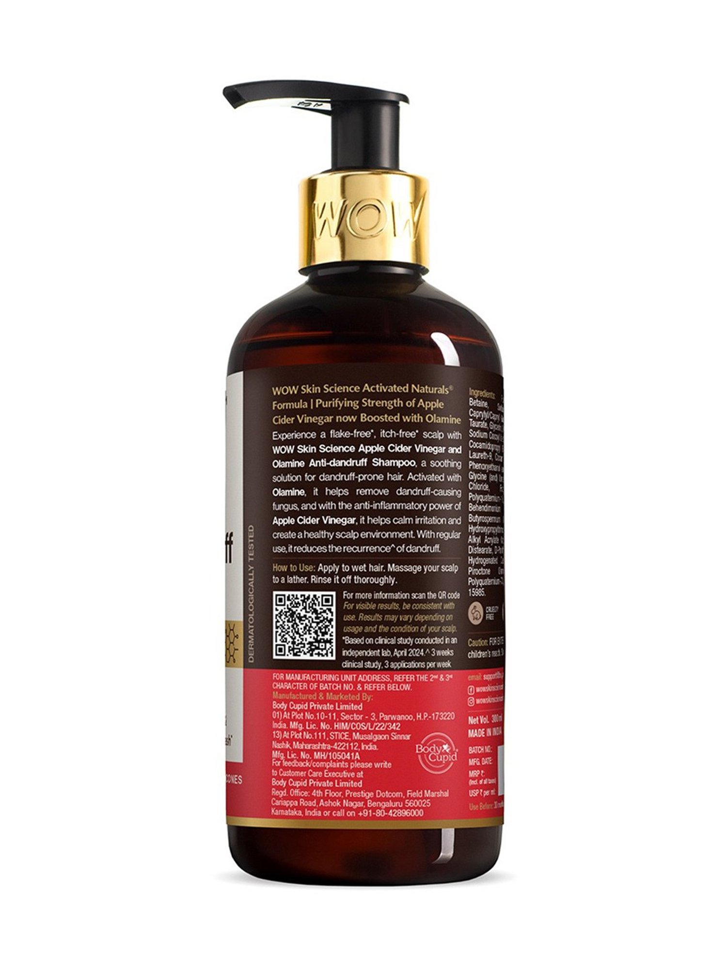 Wow Skin Science Apple Cider Vinegar Shampoo - 300 ml