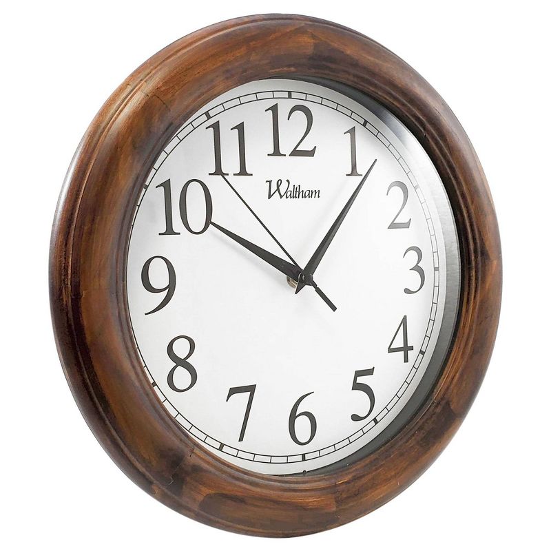 12" Round Pine Wall Clock Waltham
