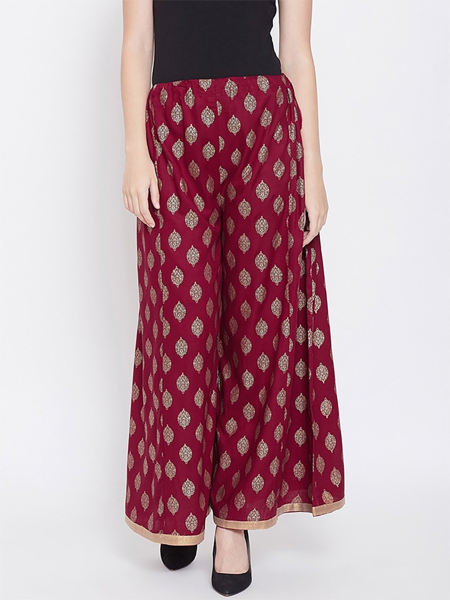 Castle Maroon Printed Palazzos